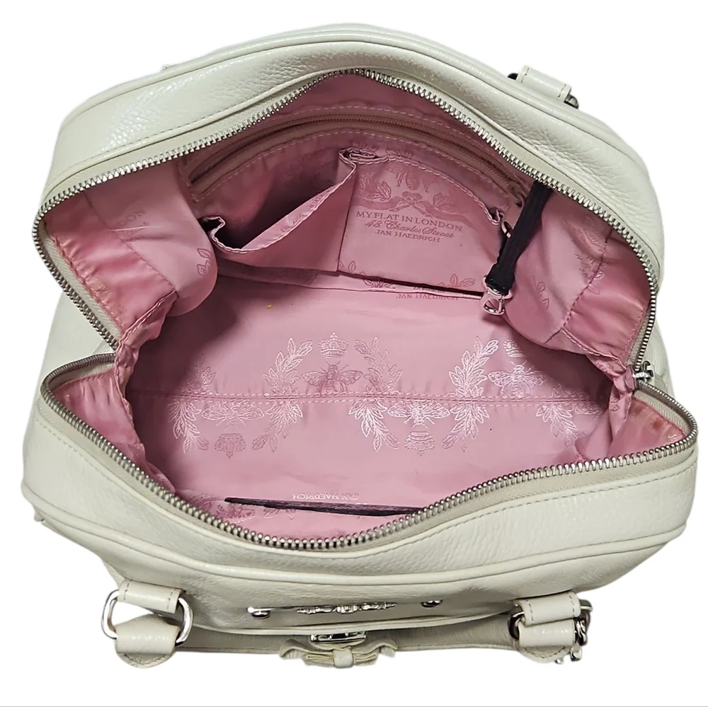 Brighton My Flat in London Leather Satchel, Dust Bag, Scarf, And Authentication
